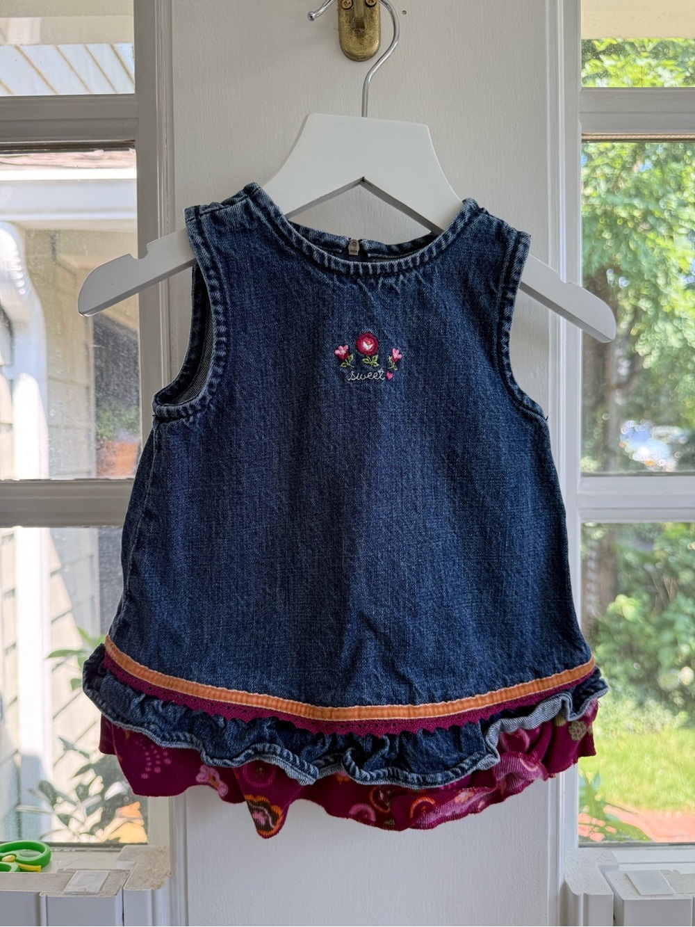The Children’s Place Baby Girl Denim Ruffle Dress Size 3-6M